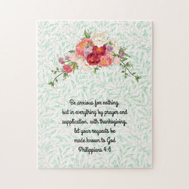 Bouton de style vintage de Fleurs Puzzle de Foi (Vertical)