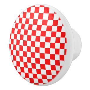 Bouton de tiroir de cuisine rouge rétro