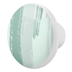 bouton de traction en céramique ronde vert menthe 