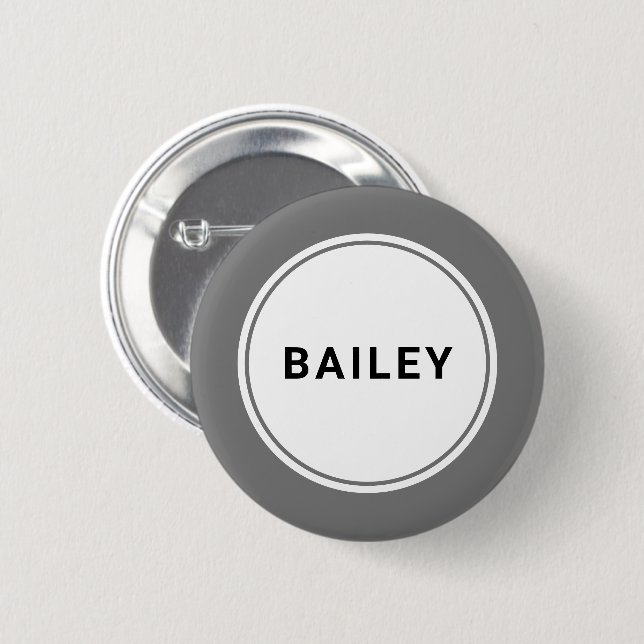 Bouton d'épingle de badge de nom personnalisé (Devant & derrière)