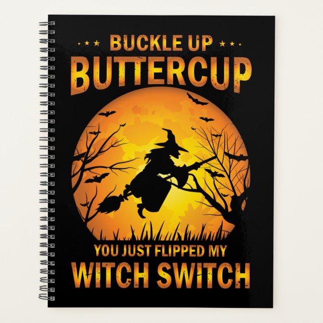 Bouton d'interrupteur de sorcière d'Halloween vers (Devant)