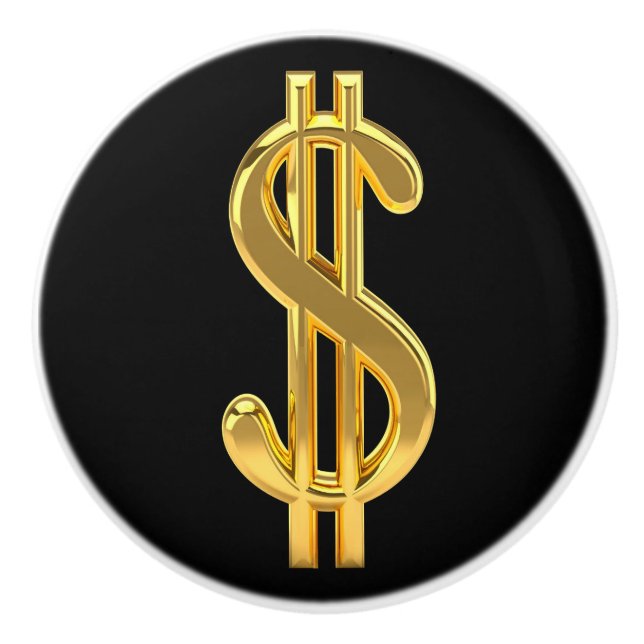 Bouton d'or de symbole dollar (Devant)