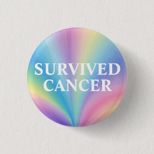 Bouton du cancer survivant - Pastel Rainbow Badge