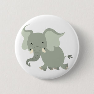 Bouton Eléphant joyeux joli carton Badge