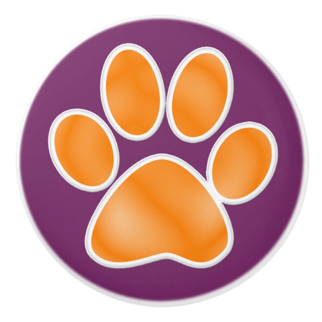 Bouton Empreinte de patte en céramique - SRF (Devant)