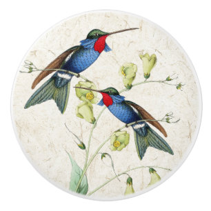 Bouton en céramique animal de traction de fleurs