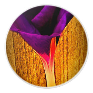 Bouton en céramique assez floral