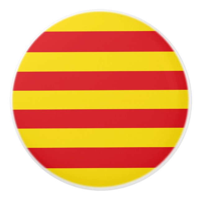Bouton en céramique avec drapeau de Catalogne (Devant)