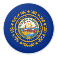 Bouton en céramique avec drapeau du New Hampshire