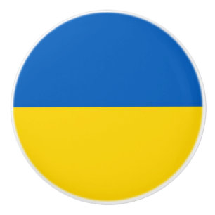 Bouton en céramique avec drapeau d'Ukraine