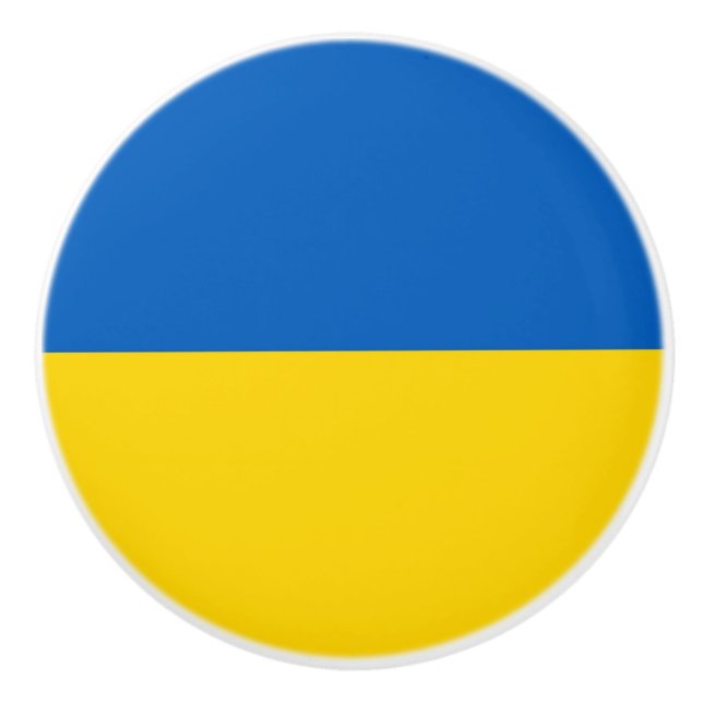 Bouton en céramique avec drapeau d'Ukraine (Devant)