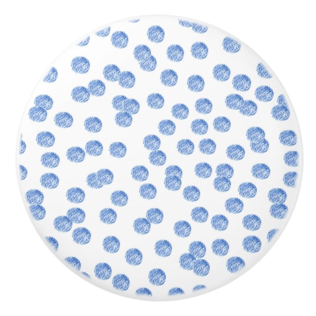 Bouton en céramique avec le pois bleu (Devant)