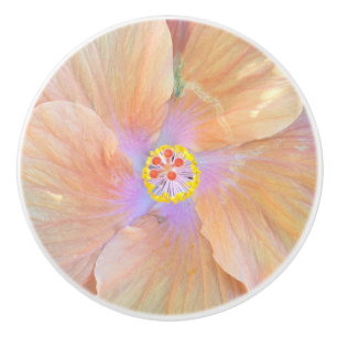 Bouton en céramique de fleur de ketmie