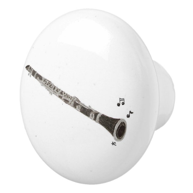 Bouton en céramique de musicien de clarinette (Droite)
