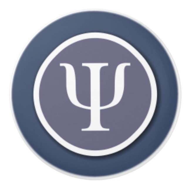 Bouton en céramique de symbole de psychologie (Devant)