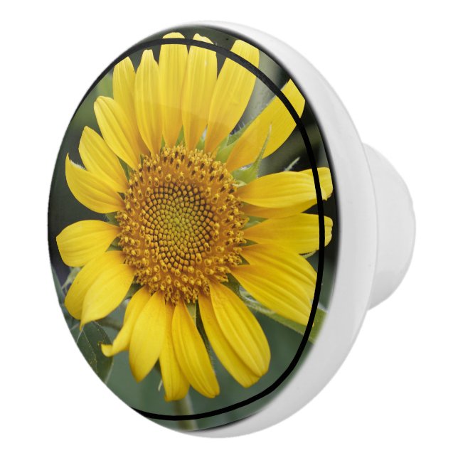 Bouton en céramique de tournesol jaune (Droite)