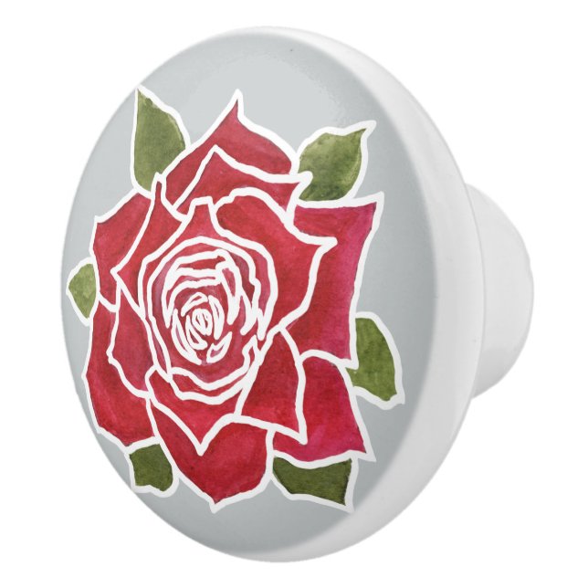 Bouton en céramique Deep Red Rose Custom (Droite)