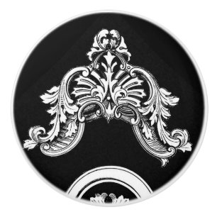 Bouton en céramique d'équilibre floral gothique