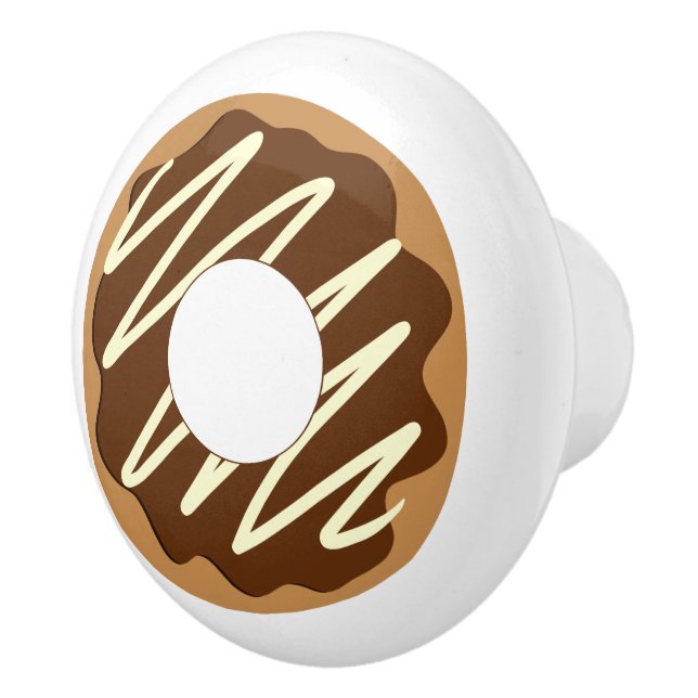Bouton en céramique design beigne chocolat (Droite)