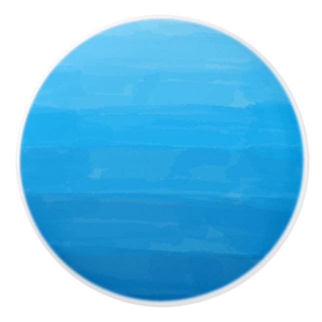 Bouton en céramique d'Ombre de bleu d'océan (Devant)