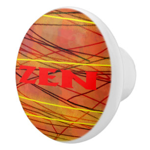 Bouton en céramique en fil rouge zen