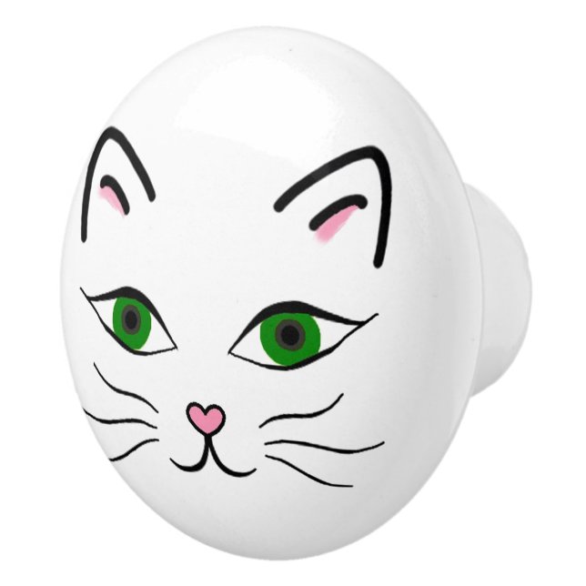 Bouton en céramique - Kitty font face (Droite)