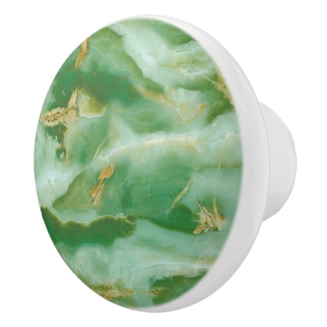 Bouton en céramique marbré vert et gris (Droite)