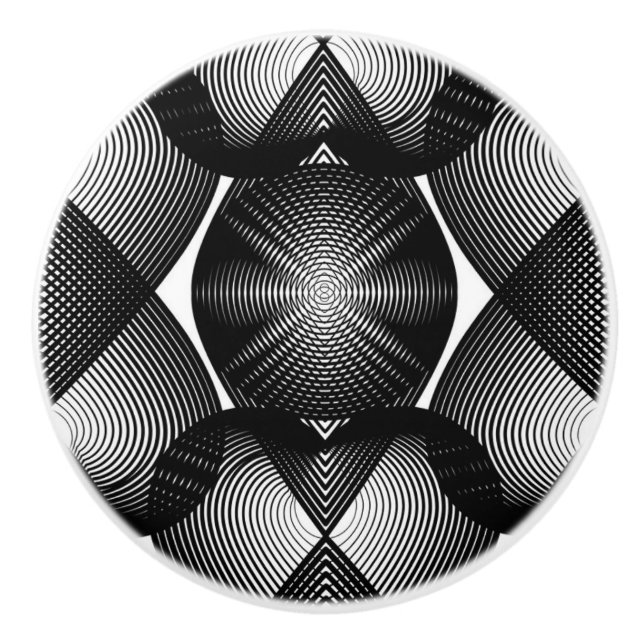 Bouton en céramique noir et blanc / Tirage (Devant)