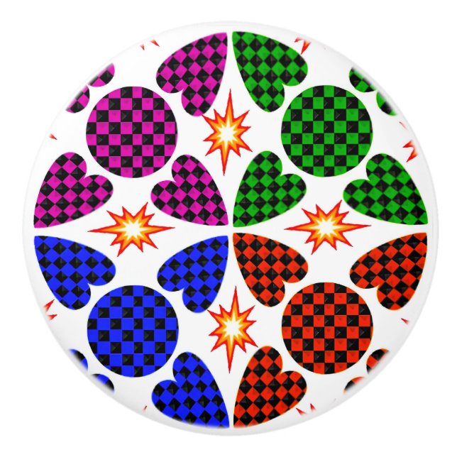 Bouton en céramique peint à la main - Armoire arti (Devant)