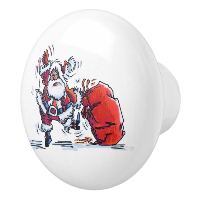 Bouton en céramique Père Noël en colère (Droite)