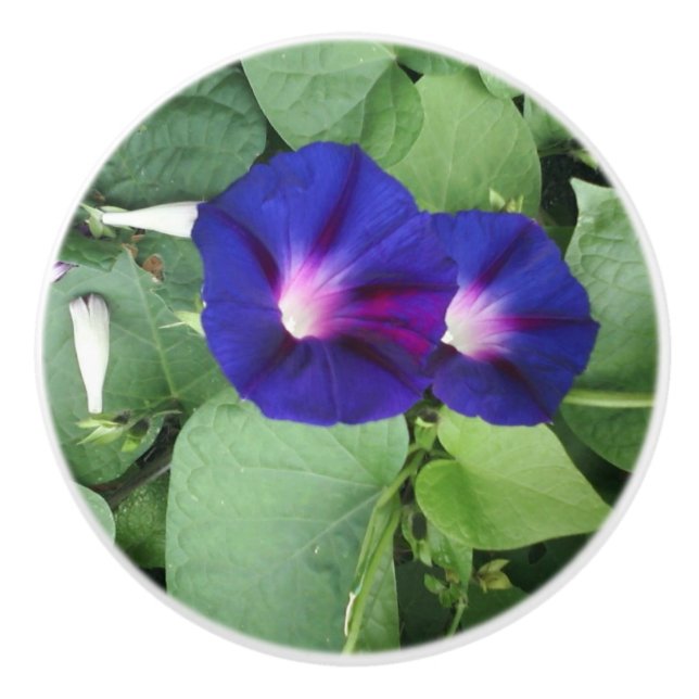 Bouton en céramique personnalisé avec fleurs (Devant)