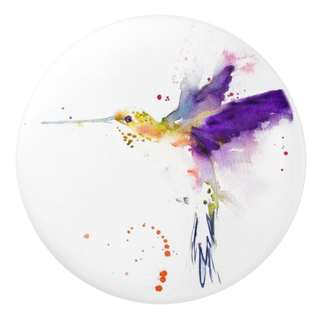 Bouton en céramique / Porte - Humming Bird (Devant)