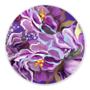 Bouton en céramique pourpre