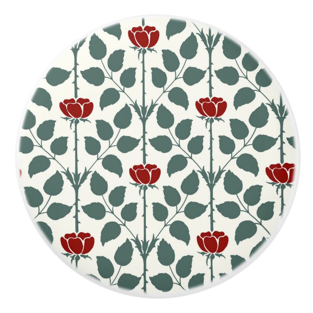 Bouton en céramique Rose (Devant)