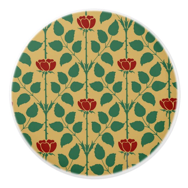 Bouton en céramique Rose (Devant)