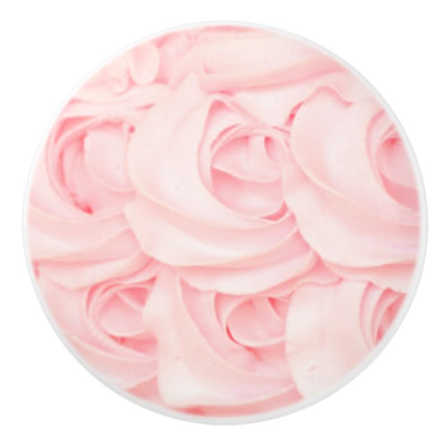 Bouton en céramique rose de givrage rose (Devant)