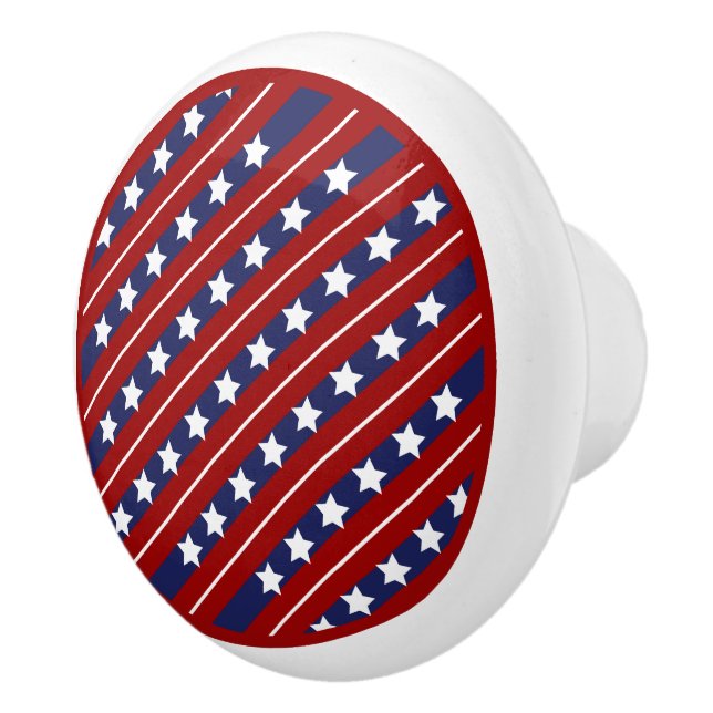 Bouton en céramique rouge de bannière étoilée (Droite)