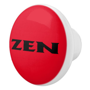 Bouton en céramique rouge zen