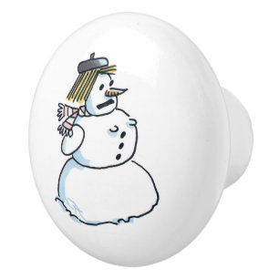 Bouton en céramique Snowwoman