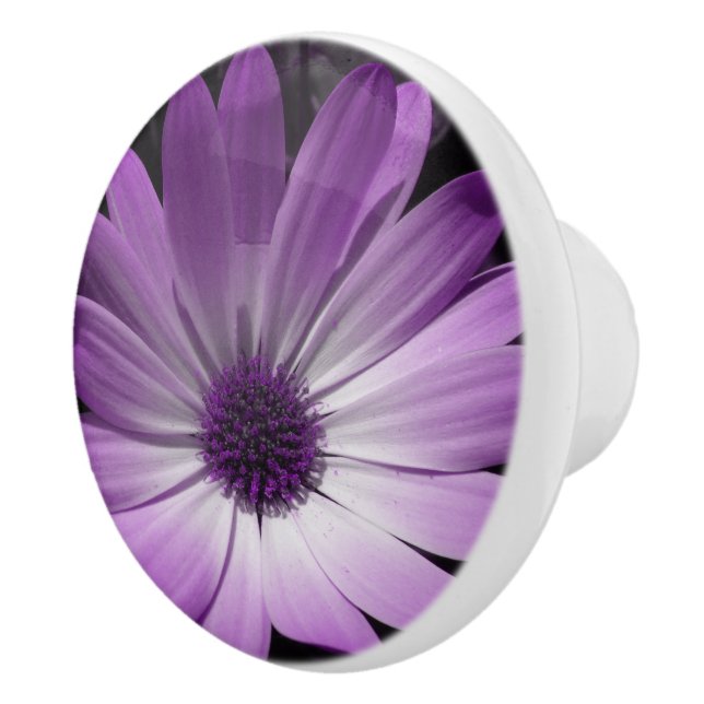 Bouton en céramique violet Fleur Faisy (Droite)