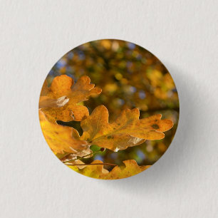 Bouton Feuille de chêne d'automne / Badge