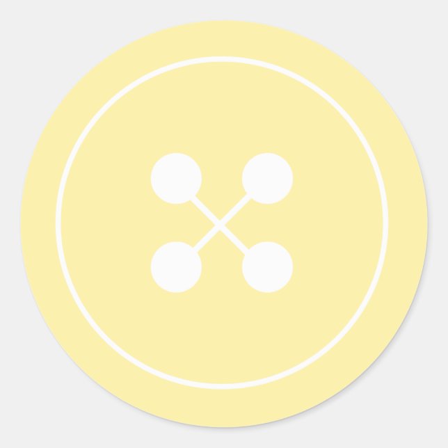 Bouton jaune Baby shower Favoriser Sticker (Devant)