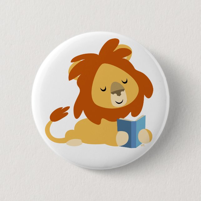Bouton Lion Bouton Lion à lecture mignonne Badge (Devant)