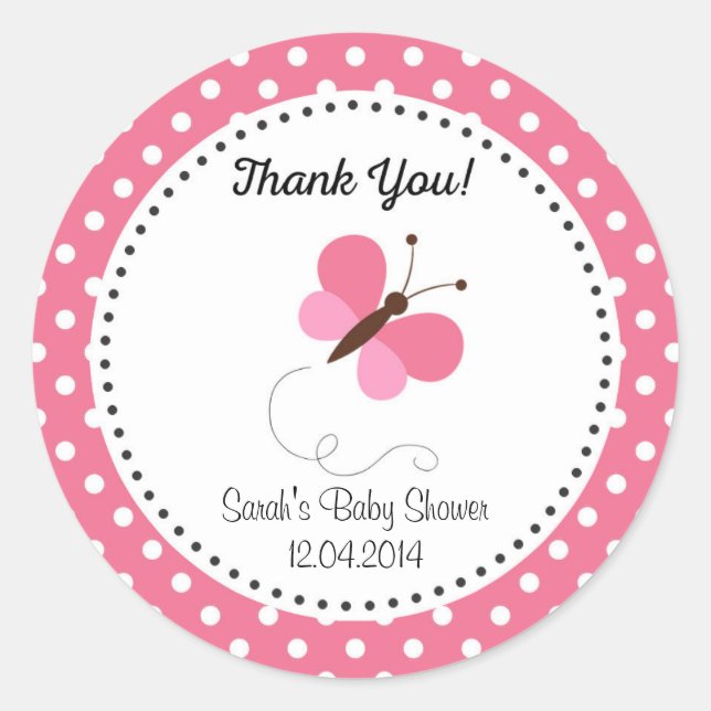 Bouton mignon Baby shower Sticker rose (Devant)