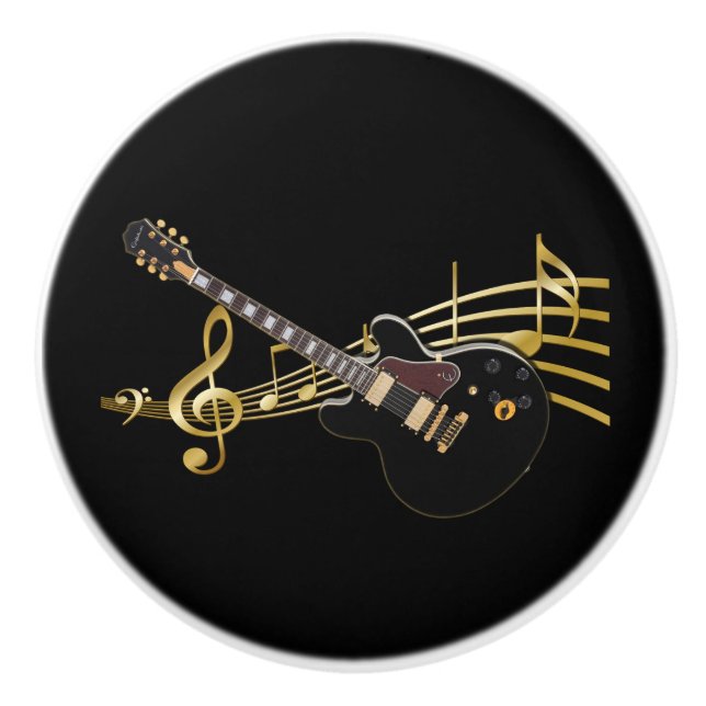 Bouton noir de guitare (Devant)