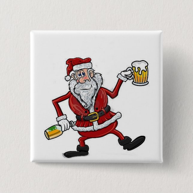 BOUTON OU BADGE DE PÈRE NOËL DRUNK (Devant)