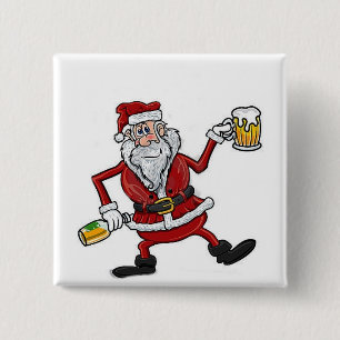 BOUTON OU BADGE DE PÈRE NOËL DRUNK