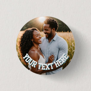 Bouton photo personnalisé - Badge avec texte perso