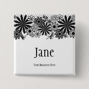 Bouton pointillé noir et blanc de badge nominatif