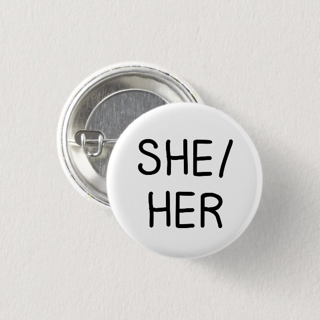bouton pronom broche de badge manuscrite (Devant & derrière)